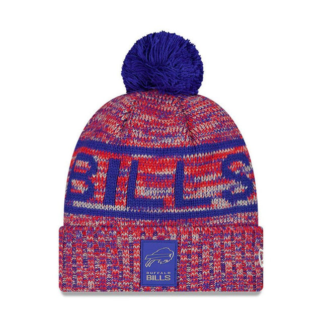 Buffalo Bills Script Pom Cuffed Knit Beanie - New Era - 