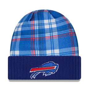 Buffalo Bills Statement Blue & Red Plaid Cuffed Knit Beanie - New Era - 237010401