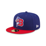 Buffalo Bisons Royal/Red Hitting Bison Fitted Hat - New Era - 
