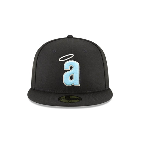 California Angels Cooperstown Collection Halo Logo Black & Blue 59FIFTY Fitted Hat - New Era - 23334440201
