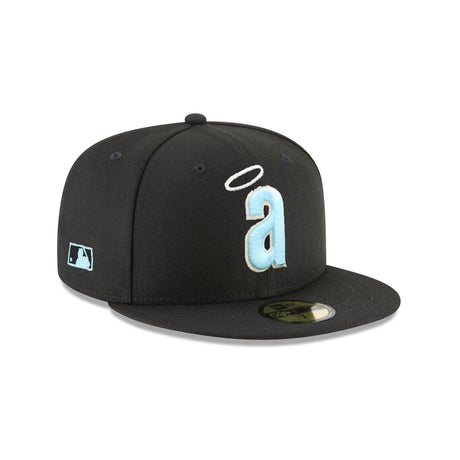 California Angels Cooperstown Collection Halo Logo Black & Blue 59FIFTY Fitted Hat - New Era - 23334440201