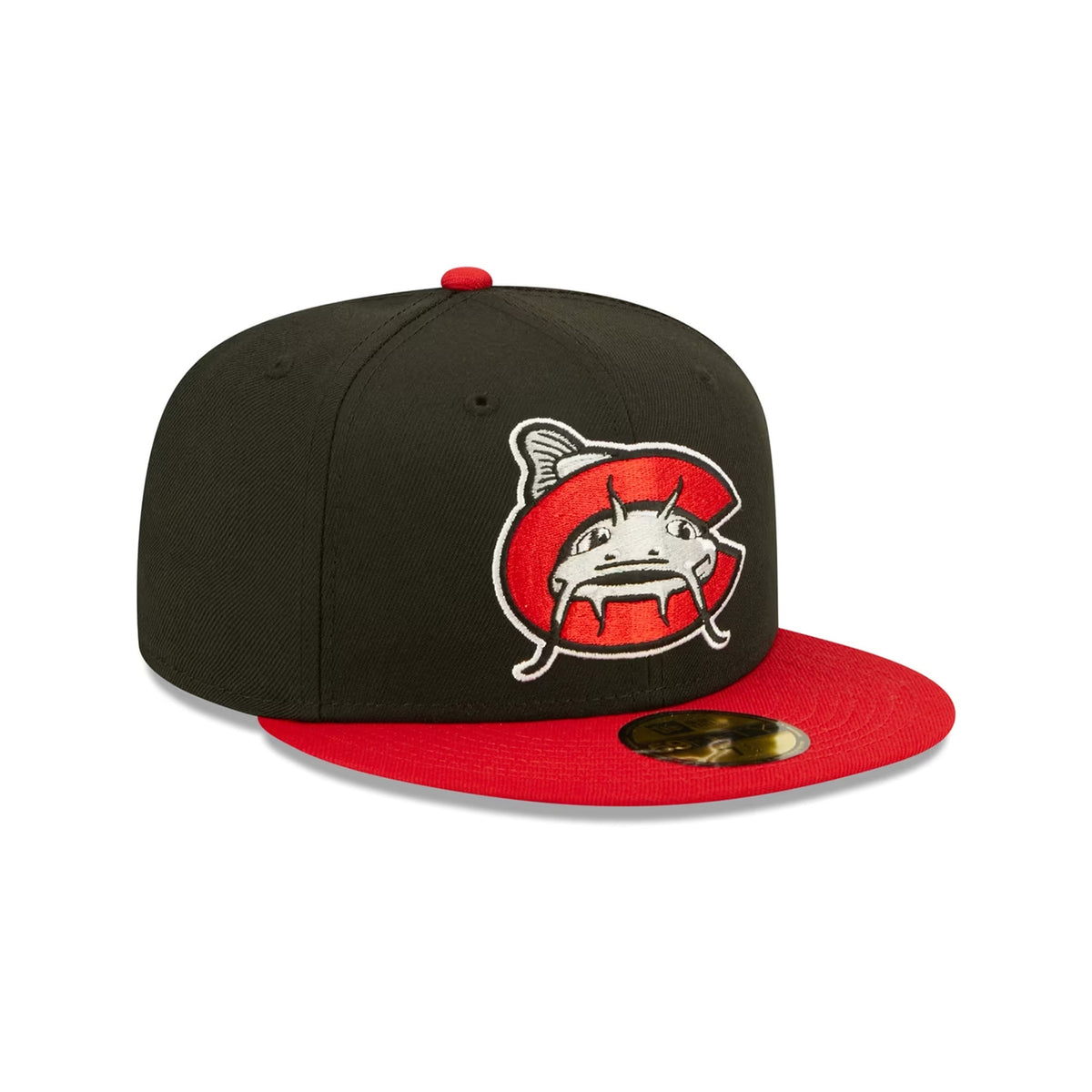 Carolina Mudcats Team Colors Black 59FIFTY Fitted Hat - New Era - 230401406102