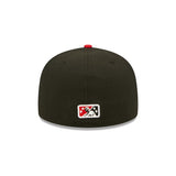 Carolina Mudcats Team Colors Black 59FIFTY Fitted Hat - New Era - 230401406102