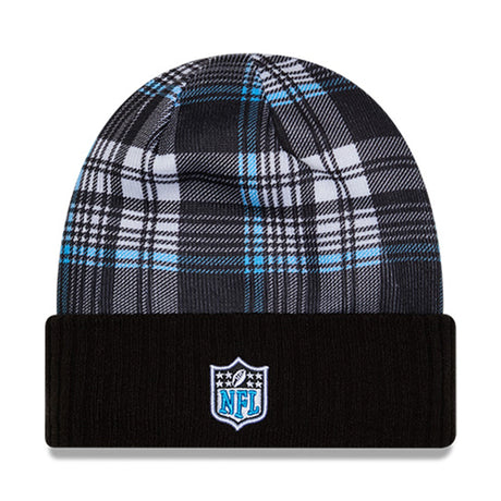 Carolina Panthers Statement Black & Blue Plaid Cuffed Knit Beanie - New Era - 237012101