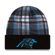 Carolina Panthers Statement Black & Blue Plaid Cuffed Knit Beanie - New Era - 237012101