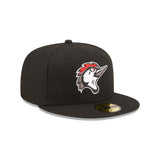 Fayetteville Woodpeckers Authentic Collection On-Field Black 59FIFTY Fitted Hat