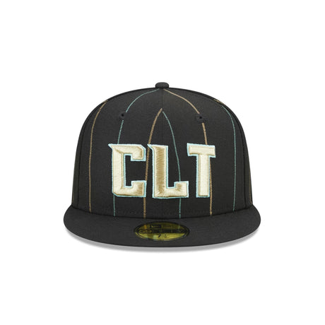 Charlotte Hornets Pin Stripe Black 59FIFTY Fitted Hat - New Era - 23180221102