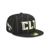 Charlotte Hornets Pin Stripe Black 59FIFTY Fitted Hat - New Era - 23180221102
