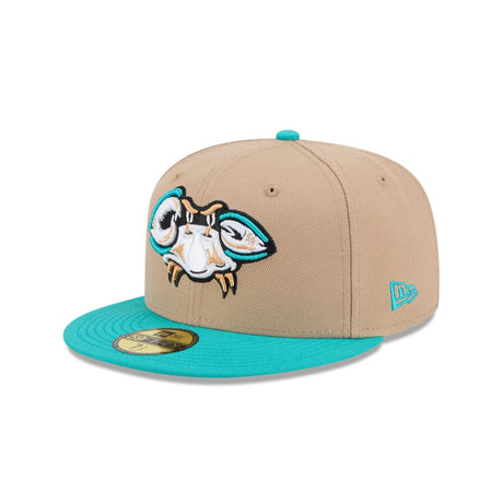 Chesapeake Baysox Copa de la Diversión Tan & Teal 59FIFTY Fitted Hat - New Era - 230404418301