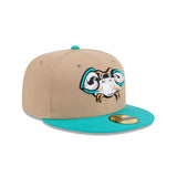 Chesapeake Baysox Copa de la Diversión Tan & Teal 59FIFTY Fitted Hat - New Era - 230404418301