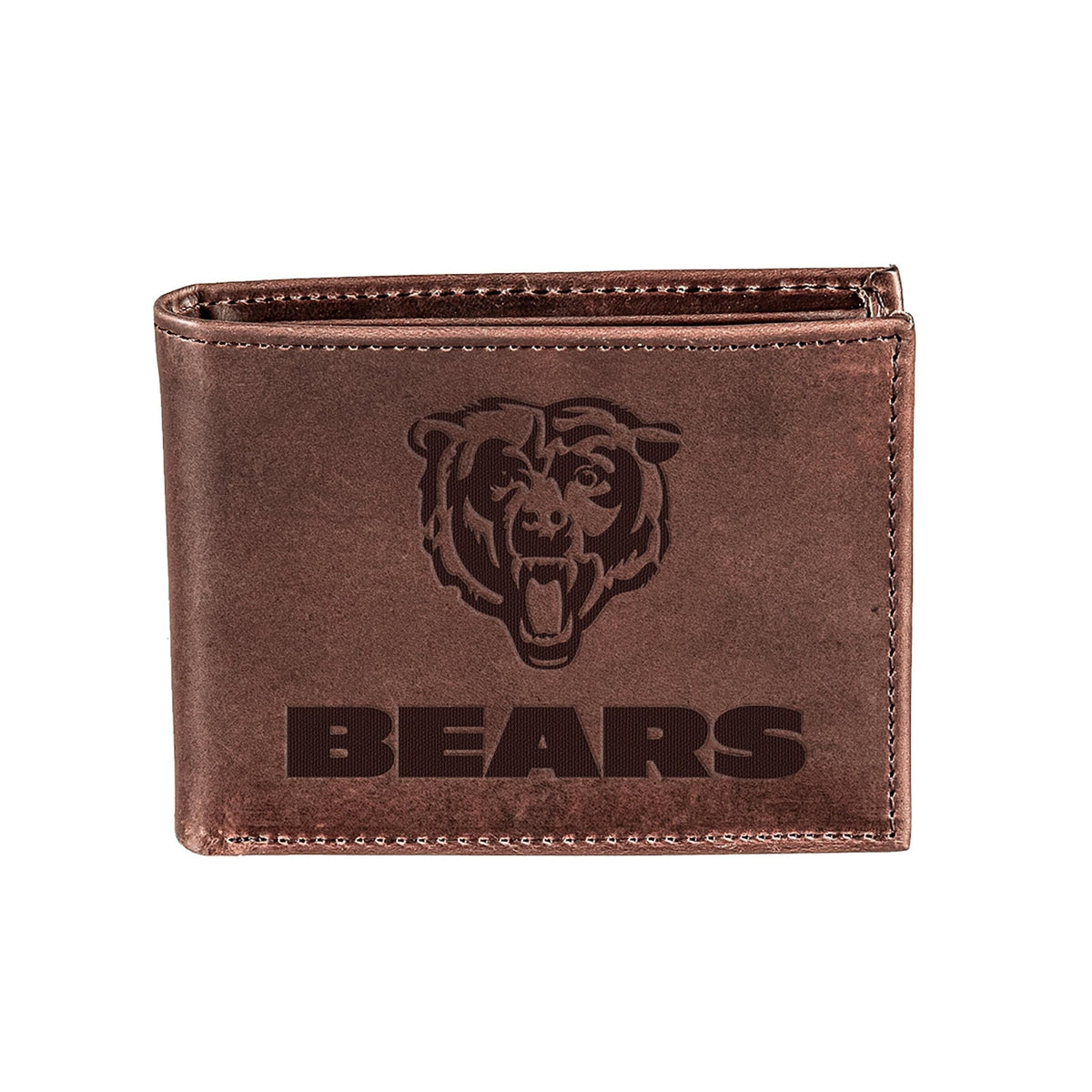 Chicago Bears, Bi-Fold Wallet, Brown, CH, 100% Genuine Leather - EG Collective - 808412079931