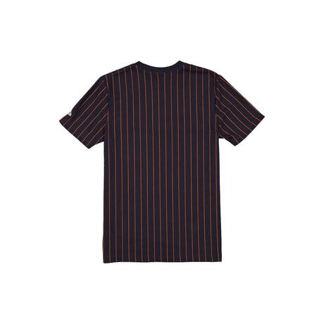 Chicago Bears Navy & Orange Pinstripe New Era Throwback T-Shirt - New Era - 