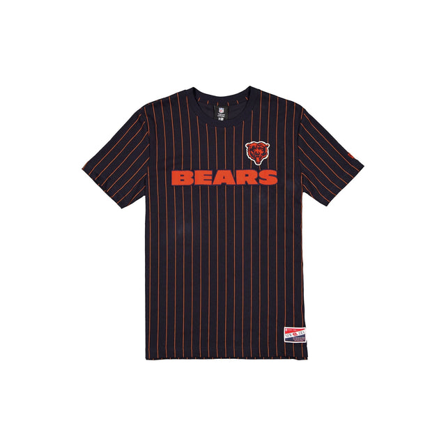 Chicago Bears Navy & Orange Pinstripe New Era Throwback T-Shirt - New Era - 