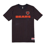 Chicago Bears Navy & Orange Pinstripe New Era Throwback T-Shirt - New Era - 
