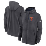 Chicago Bears Nike Anthracite Primetime Club Full - Zip Hoodie - Nike - 