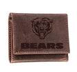 Chicago Bears, Tri-Fold Wallet, Brown, CH, 100% Genuine Leather - EG Collective - 801946048176