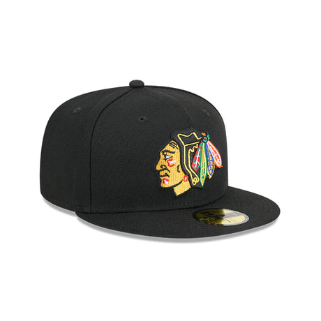 Chicago Blackhawks Team Black 59FIFTY Fitted Hat - New Era - 23500630201