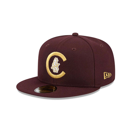 Chicago Cubs Cooperstown Collection Metallic Gold Logo Maroon 59FIFTY Fitted Hat - New Era - 23863840812