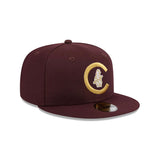 Chicago Cubs Cooperstown Collection Metallic Gold Logo Maroon 59FIFTY Fitted Hat - New Era - 23863840812