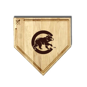 Chicago Cubs Home Plate Cutting Boards | Multiple Sizes | Multiple Designs - Baseball BBQ - 