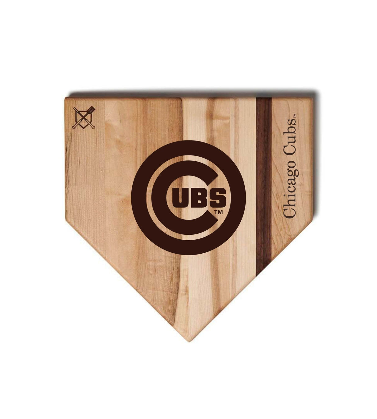 Chicago Cubs Home Plate Cutting Boards | Multiple Sizes | Multiple Designs - Baseball BBQ - 