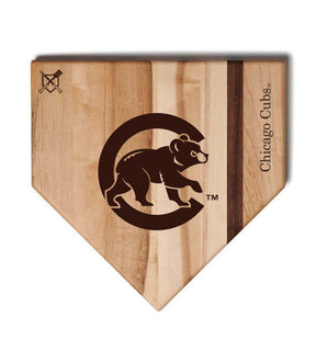 Chicago Cubs Home Plate Cutting Boards | Multiple Sizes | Multiple Designs - Baseball BBQ - 