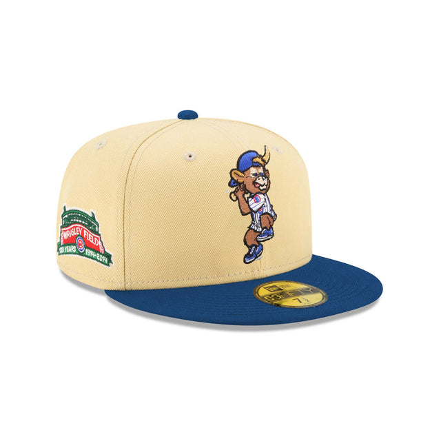 Chicago Cubs Mascot 100th Anniversary Patch 59FIFTY Fitted - Beige & Navy - New Era - 
