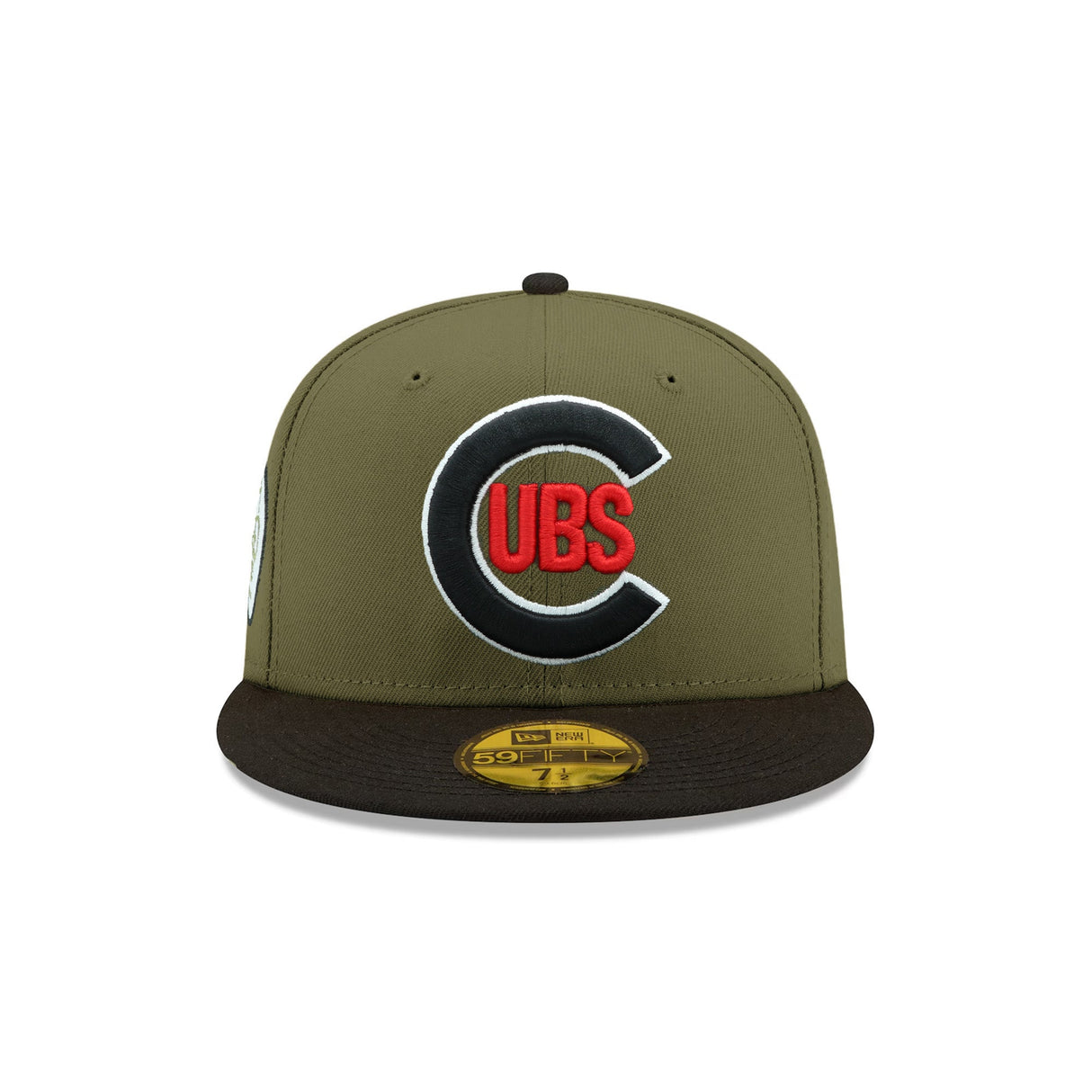 Chicago Cubs Mascot Side Patch Olive & Black 59FIFTY Fitted Hat - New Era - 23862040801