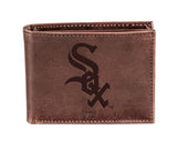 Chicago White Sox Bi-Fold Wallet Brown 100% Genuine Leather - EG Collective - 801946414810