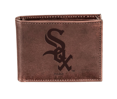 Chicago White Sox Bi-Fold Wallet Brown 100% Genuine Leather - EG Collective - 801946414810
