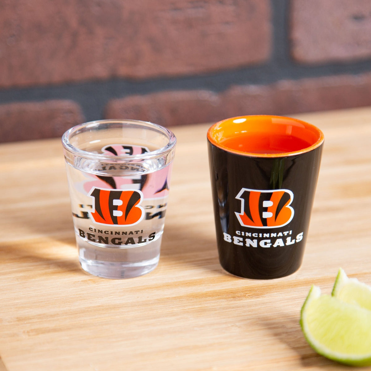 Cincinnati Bengals 4-Piece Ceramic and Glass 2oz. Shot Glass Set - EG Collective - 801946180067
