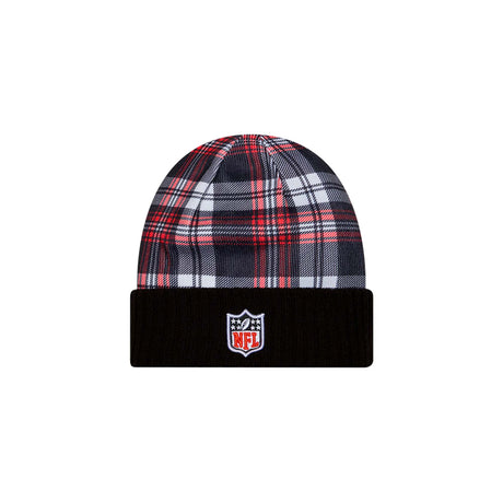 Cincinnati Bengals Black Plaid Statement Beanie Cuffed Knit Hat - New Era - 