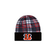Cincinnati Bengals Black Plaid Statement Beanie Cuffed Knit Hat - New Era - 
