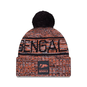 Cincinnati Bengals Script Pom Cuffed Knit Beanie - New Era - 