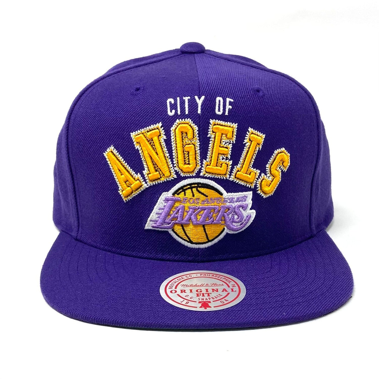 City of Angels Los Angeles Lakers Purple Snapback Hat - Mitchell & Ness - 