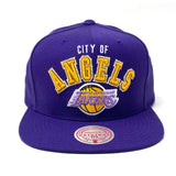 City of Angels Los Angeles Lakers Purple Snapback Hat - Mitchell & Ness - 