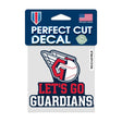Cleveland Guardians Let’s Go Guardians Logo 4x4 Perfect Cut Decal - Wincraft - 3211414