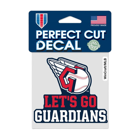 Cleveland Guardians Let’s Go Guardians Logo 4x4 Perfect Cut Decal - Wincraft - 3211414