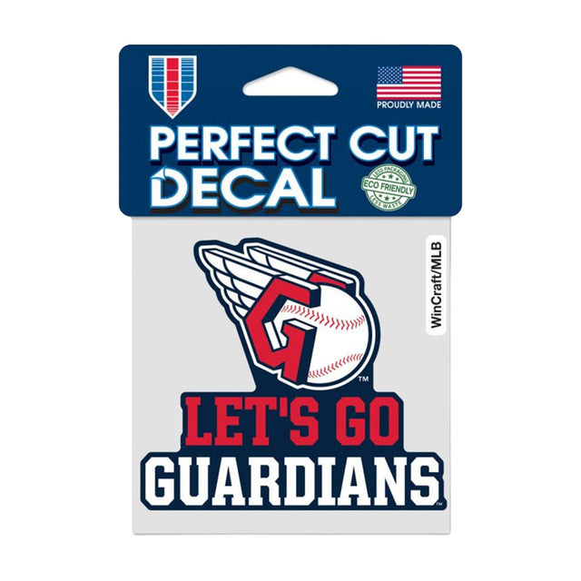 Cleveland Guardians Let’s Go Guardians Logo 4x4 Perfect Cut Decal - Wincraft - 3211414