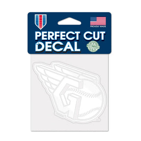 Cleveland Guardians White Logo 4x4 Perfect Cut Decal - Wincraft - 3215414