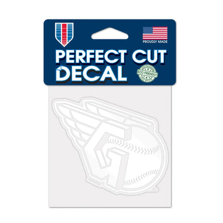 Cleveland Guardians White Logo 4x4 Perfect Cut Decal - Wincraft - 3215414