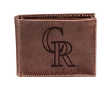 Colorado Rockies Bi-Fold Wallet Brown 100% Genuine Leather - EG Collective - 801946414858