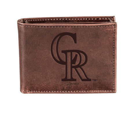 Colorado Rockies Bi-Fold Wallet Brown 100% Genuine Leather - EG Collective - 801946414858