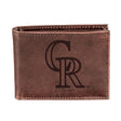 Colorado Rockies Bi - Fold Wallet Brown 100% Genuine Leather - EG Collective - 801946414858