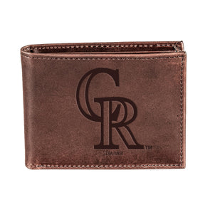 Colorado Rockies Bi - Fold Wallet Brown 100% Genuine Leather - EG Collective - 801946414858