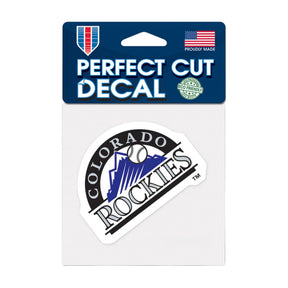 Colorado Rockies Cooperstown Collection Retro Primary Logo 4x4 Perfect Cut Decal - Wincraft - 3210425