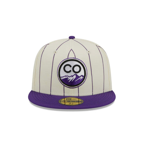 Colorado Rockies Retro City Purple Pinstripe 59FIFTY Fitted Hat - New Era - 23710142503
