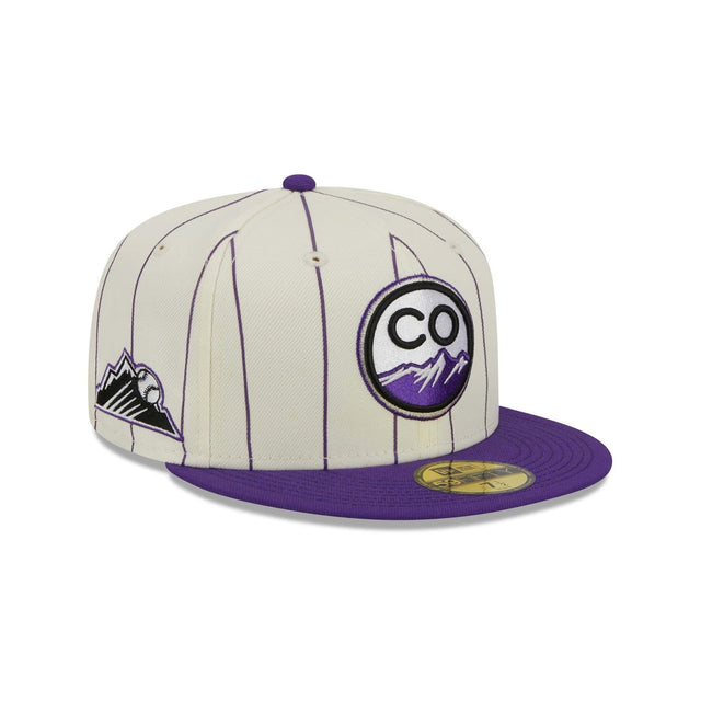 Colorado Rockies Retro City Purple Pinstripe 59FIFTY Fitted Hat - New Era - 23710142503