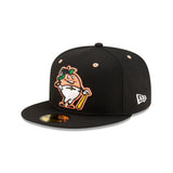 Columbus Clingstones Alternate Mascot Black 59FIFTY Fitted Hat - New Era - 232605405501