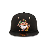 Columbus Clingstones Alternate Mascot Black 59FIFTY Fitted Hat - New Era - 232605405501